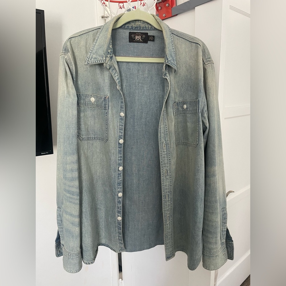 RRL double RL Indigo denim work shirt Large